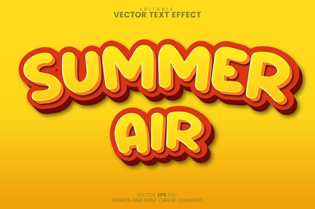 Yellow Summer Air 3d Text Style Effect