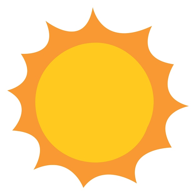 Yellow sun icon Summer heat Hot weather