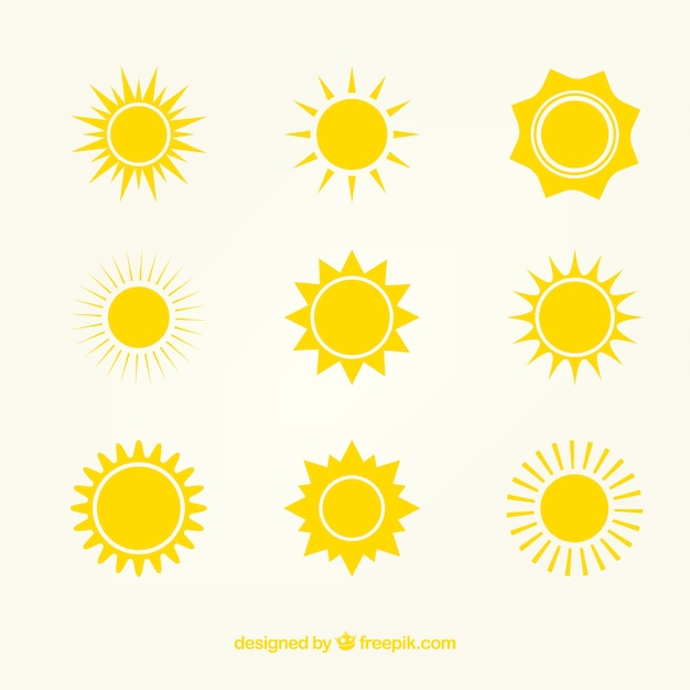 Vector yellow sun icons