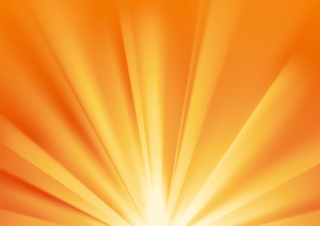 Yellow sun rays background with warm orange flare