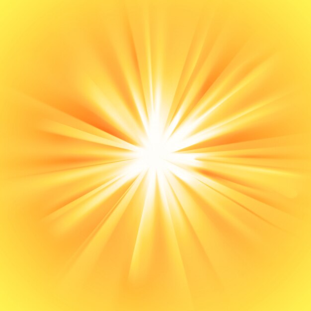 Vector yellow sun rays with orange flare