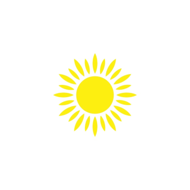 A yellow sun with a white background