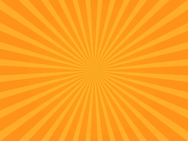 Yellow sunburst pattern shape. Sunburst background. Radial rays. Summer social banner.