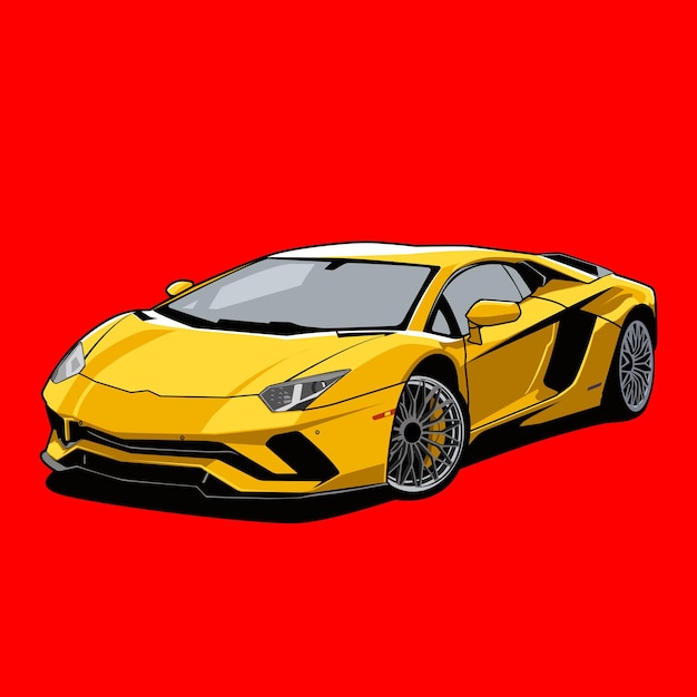 Yellow super car illustration vector design