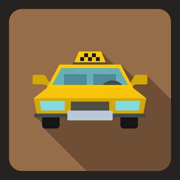 Yellow taxi car icon Flat illustration of taxi car vector icon for web