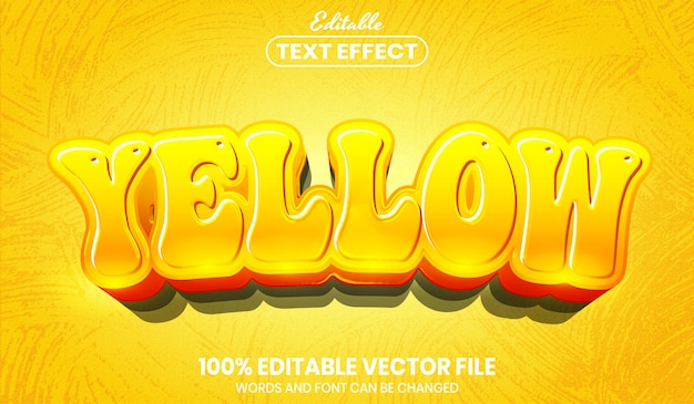 Yellow text, font style editable text effect