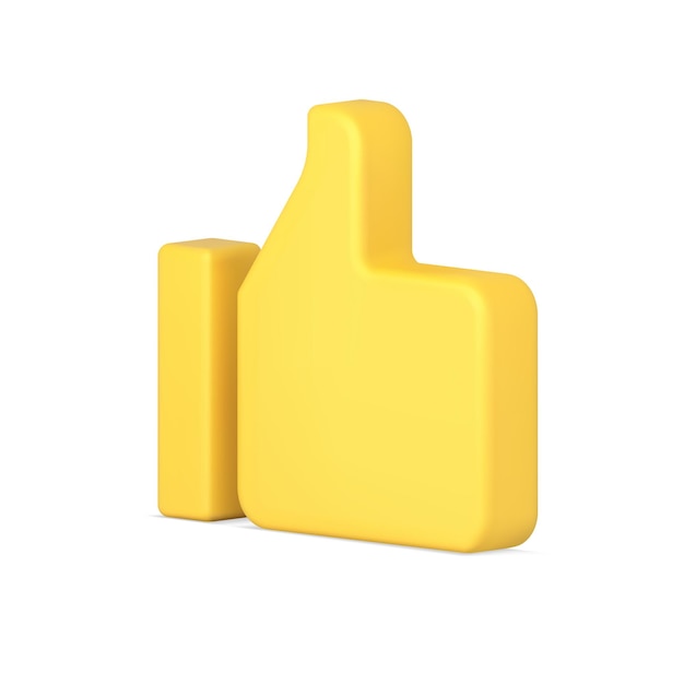 Yellow thumb up icon d isometric vector illustration