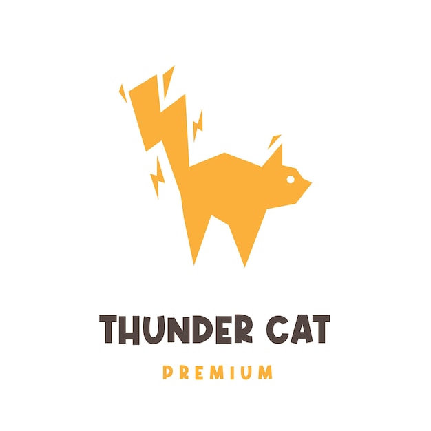 Yellow Thunder Cat Illustration Logo