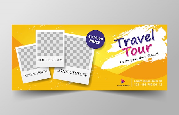 Yellow Travel tour banner template