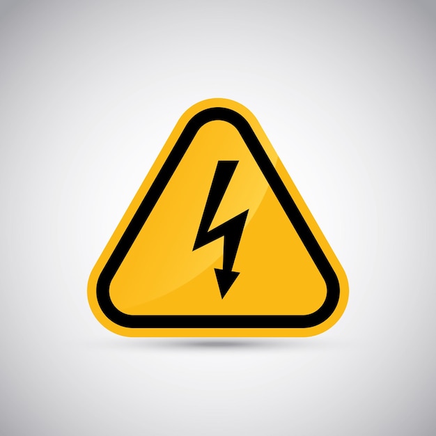 a yellow triangle high voltage sign warning sign