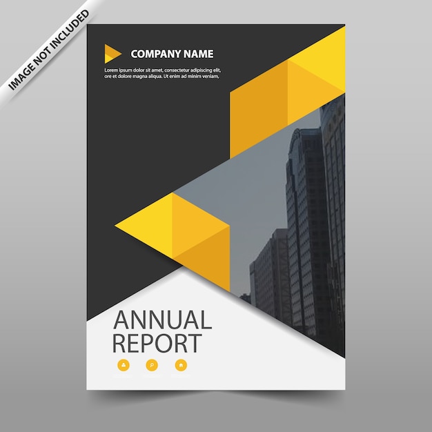 Yellow triangle Vector annual report Leaflet Brochure Flyer template design