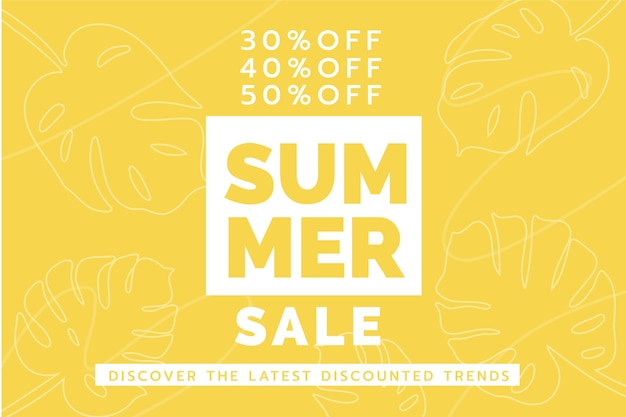 Yellow tropical discount summer banner summertime end of season