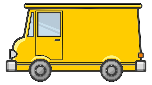 Yellow truck car icon Urban van symbol