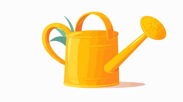 Vector a yellow watering can with a handle and a handle