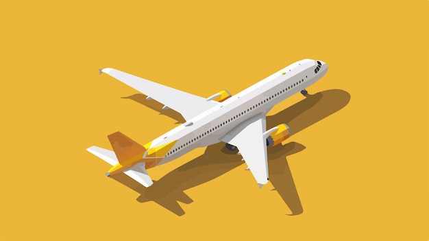 Vector yellow and white airplane isometric model