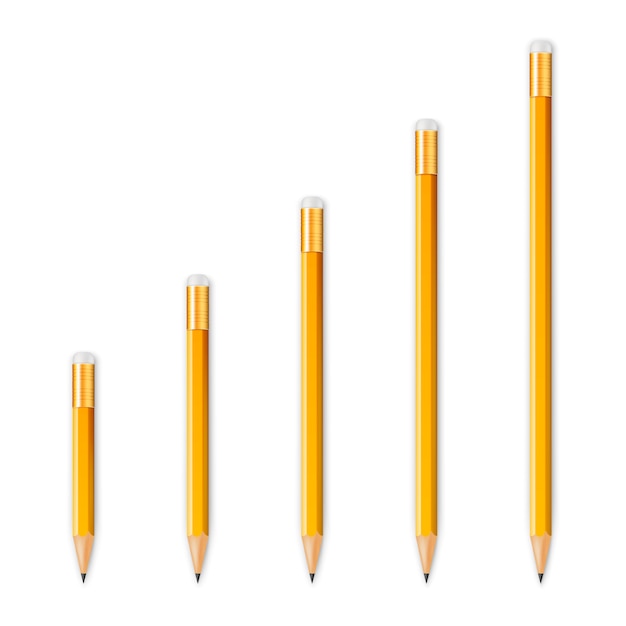 Yellow wooden sharp pencils