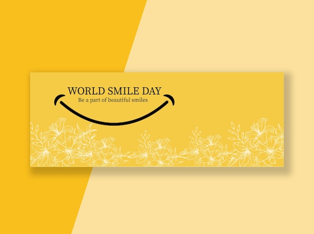 Vector yellow world smile day banner 2