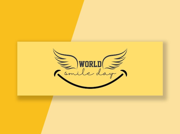 Vector yellow world smile day banner 2