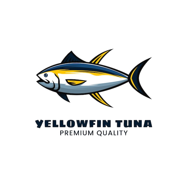 Yellowfin tuna fish logo design