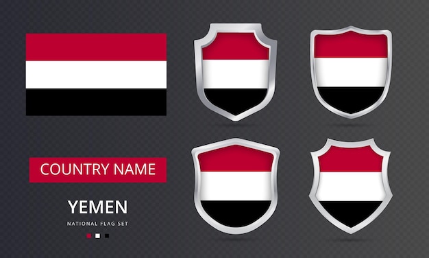 Yemen flag map location element design