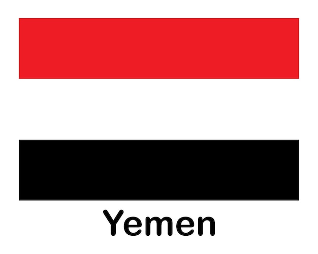 Vector yemen national flag banner state symbol flagpole