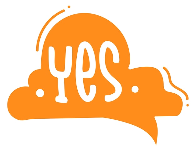 Yes message cloud Funny comic balloon sticker