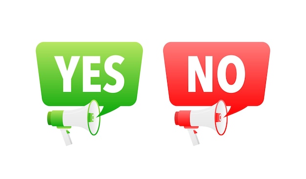 Yes and No button Approved and Rejected Yes no in speech bubble Check marks