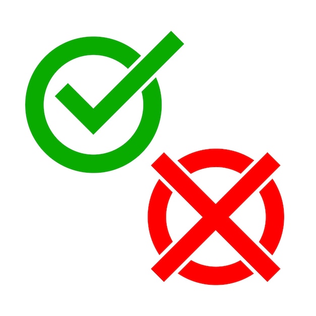 Yes and No check marks Vector illustration