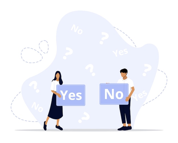 Vector yes or no concept illustration