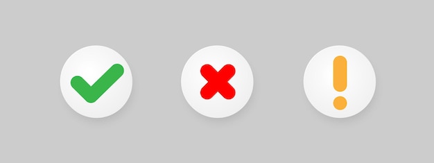 Yes, No, Exclamation sign buttons