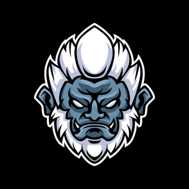 Yeti Head Mascot Logo Illustration