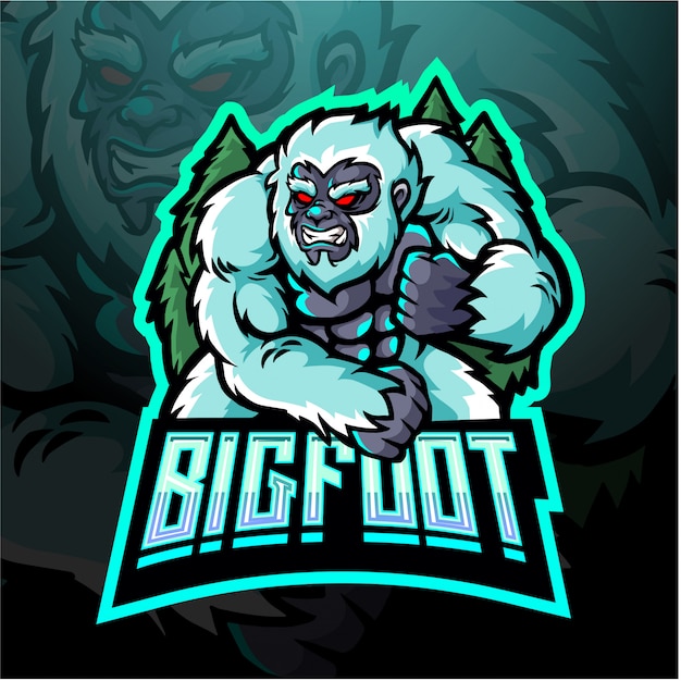 Vector yeti mascot logo for electronic sport gaming logo