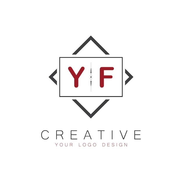 YF initial monogram logo with creative square style design