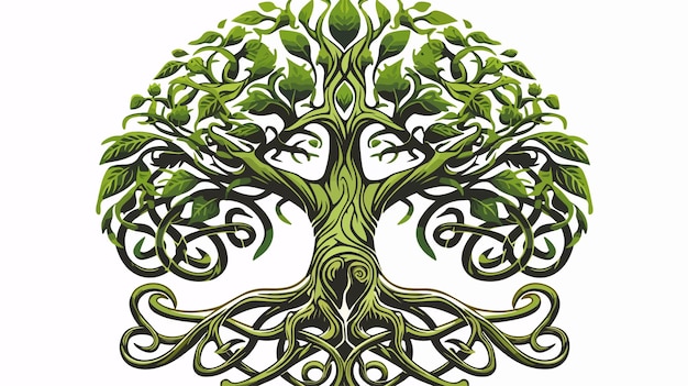 Vector yggdrasil celtic symbol tree of life vector illustration