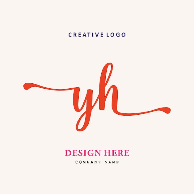 YH lettering logo is simple easy to understand and authoritative