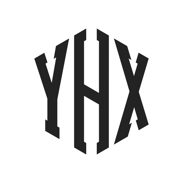 Vector yhx logo design initial letter yhx monogram logo using hexagon shape