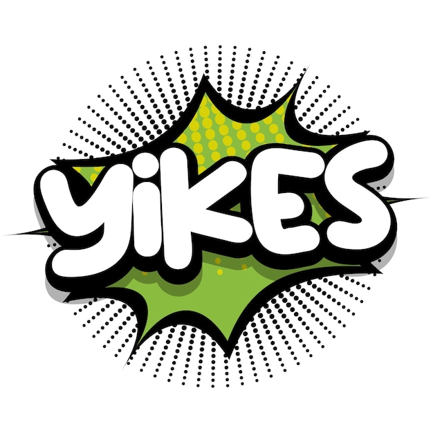 Yikes Comic book explosion bubble vector illustration