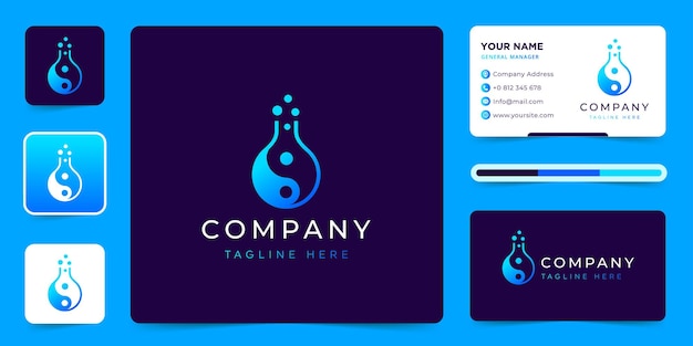 Yin Yang Chemistry Logo design vector