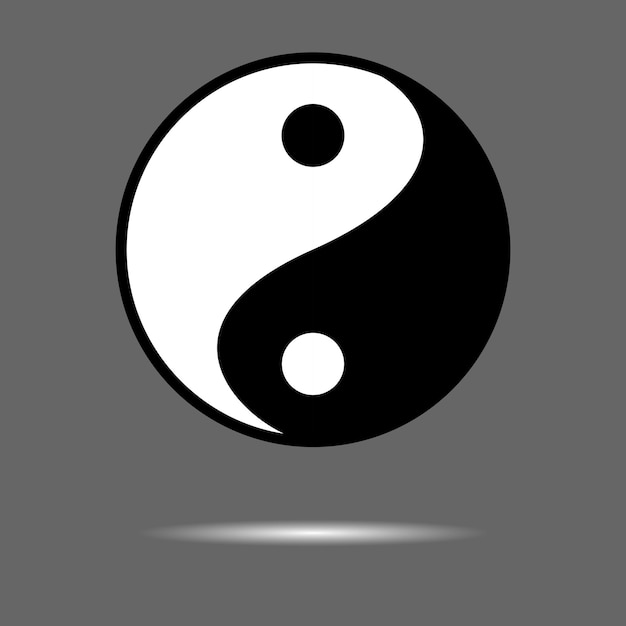 Yin Yang icon Meditation and taoism and buddhism Vector graphic illustration