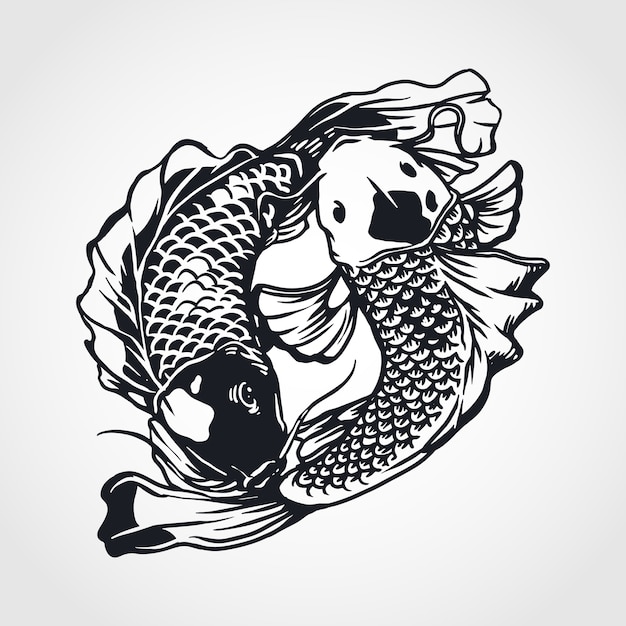 Yin yang koi fish