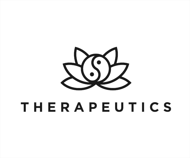 yin yang lotus logo or spa logo