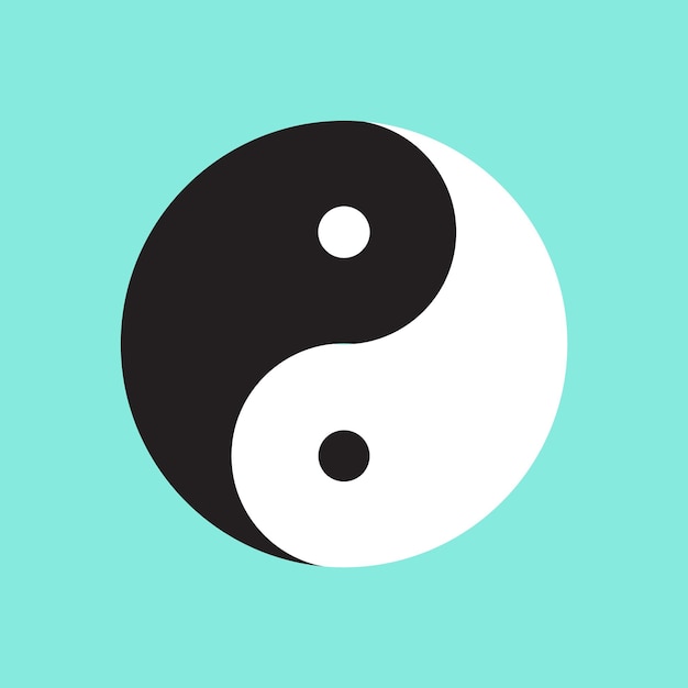 Yin yang symbol with blue background