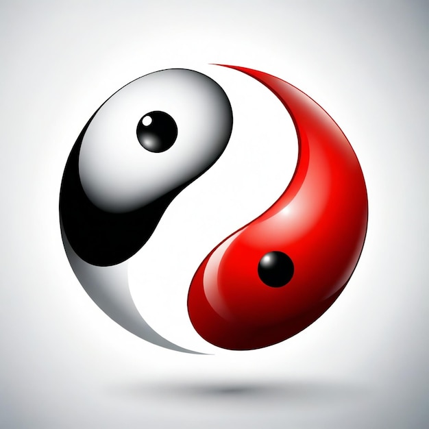 Yin Yang vector set white background isolated a high qua