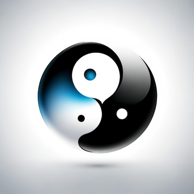 Yin Yang vector set white background isolated