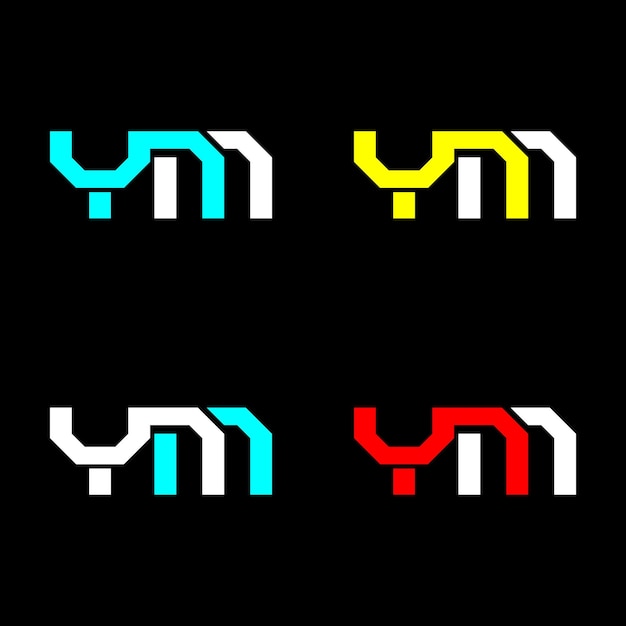 YM trendy letter logo design