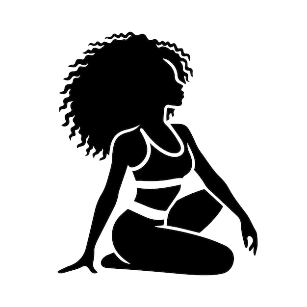 Yoga Afro woman svg