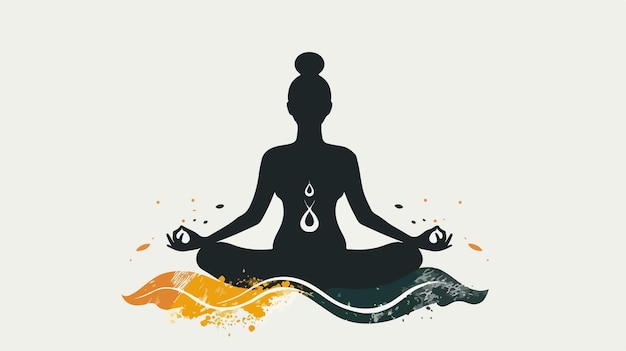 Yoga as Physical and Spiritual Therapy Handdrawn Vector Illustration