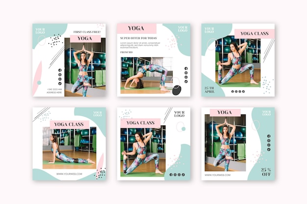 Yoga class social media post template