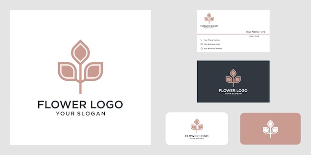 Yoga classes logo design made with leaves and flowers with simple lines