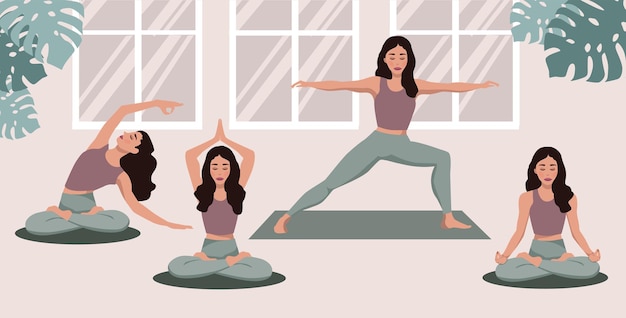 Yoga Classes Meditate home Vector